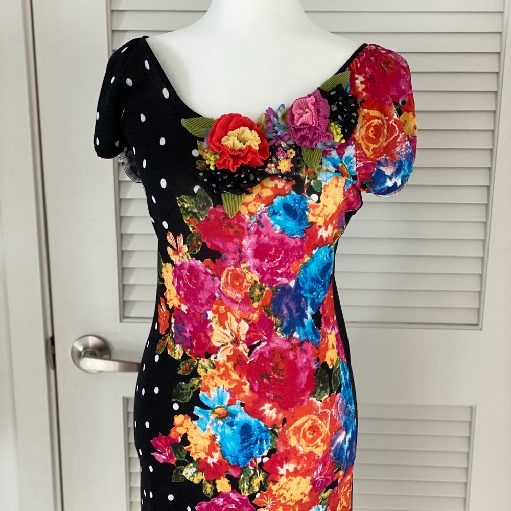 Black Floral Dress Size S/M